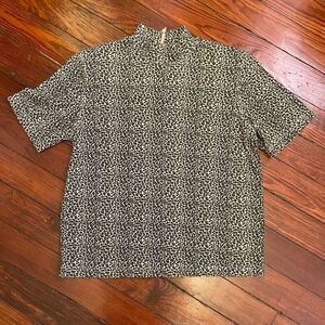 Koret K-Wear Medium Animal Print Top With High Nec